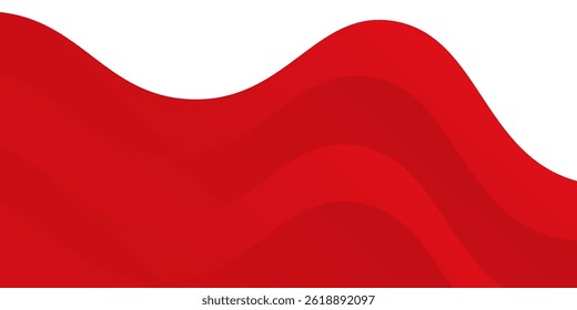 Elemento de curva de fondo de línea roja de Vector con espacio en blanco para el diseño de texto y mensajes, capas superpuestas. 