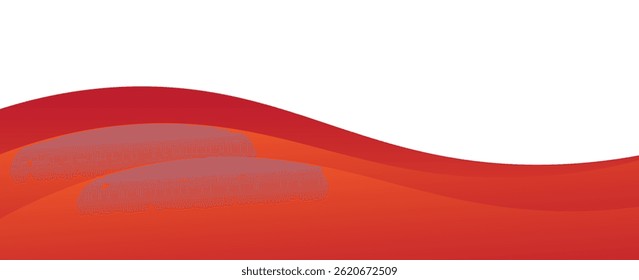 Vector red line background curve element with white space for text and message design, overlapping layers, vector