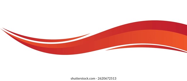Vector red line background curve element with white space for text and message design, overlapping layers, vector