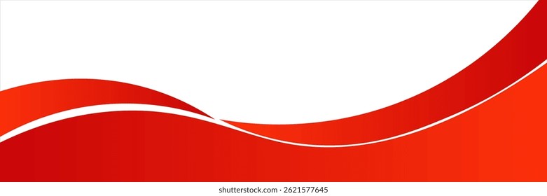 Vector red line background curve element with white space for text and message design, overlapping layers, vector