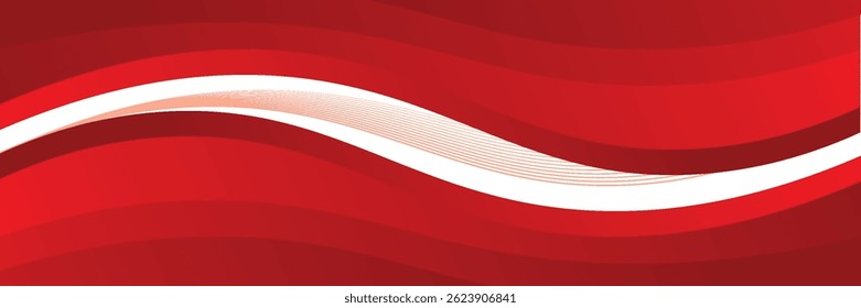 Vector red line background curve element with white space for text and message design, overlapping layers, vector