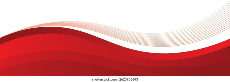 Elemento de curva de fondo de línea roja de Vector con espacio en blanco para el diseño de texto y mensajes, capas superpuestas, Vector