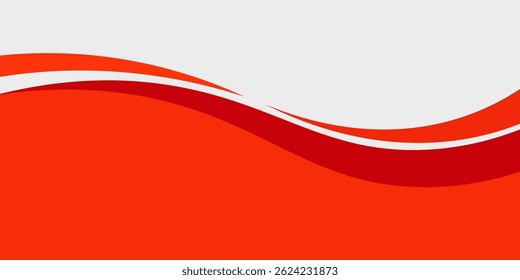 Vector red line background curve element with white space for text and message design, overlapping layers, vector