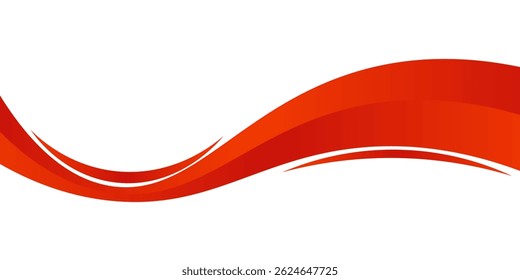 Vector red line background curve element with white space for text and message design, overlapping layers, vector