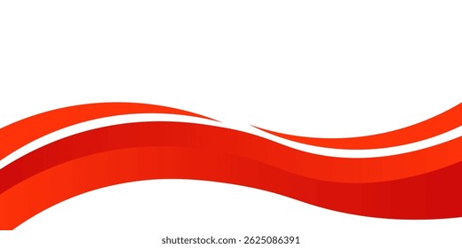 Vector red line background curve element with white space for text and message design, overlapping layers, vector