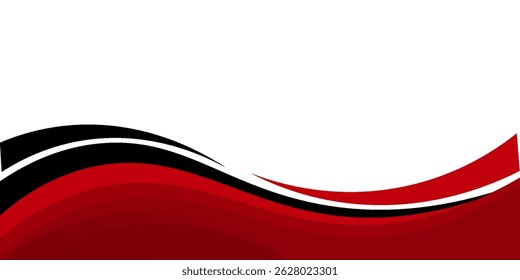 Vector red line background curve element with white space for text and message design, overlapping layers, vector