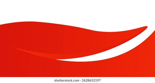 Vector red line background curve element with white space for text and message design, overlapping layers, vector