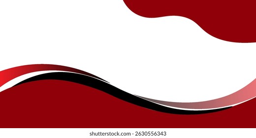 Vektor rote Linie Hintergrundkurvenelement mit weißem Leerraum für Text- und Nachrichtendesign, überlappende Ebenen, Vektor
