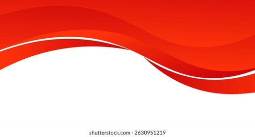 Vector red line background curve element with white space for text and message design, overlapping layers, web, banner modern background ilustration