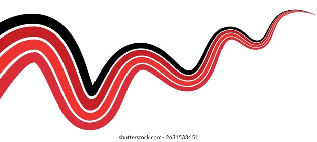 Elemento de curva de fondo de línea roja de Vector con espacio en blanco para el diseño de texto y mensajes, capas superpuestas, Ilustración vectorial