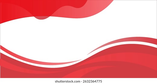 Vector red line background curve element with white space for text and message design, overlapping layers. Eps10
