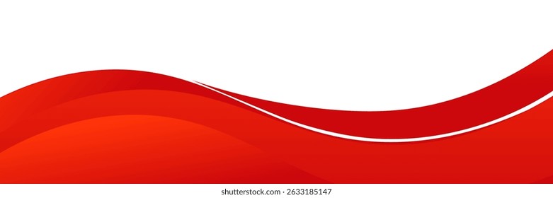 Vector red line background curve element with white space for text and message design, overlapping layers, vector