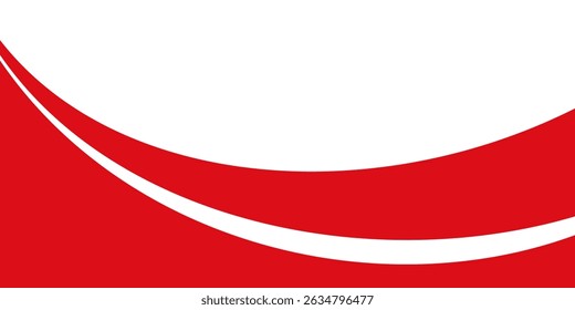 Vector red line background curve element with white space for text and message design, overlapping layers. Eps10