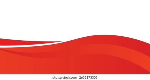 Vector red line background curve element with white space for text and message design art overlapping layers vector eps 10