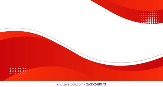Vector red line background curve element with white space for text and message design, overlapping layers, vector