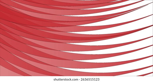 Vector red line background curve element with white space for text and message design, overlapping layers, vector