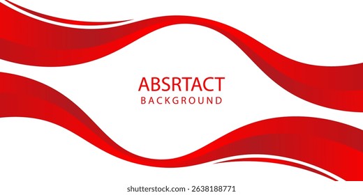 Vector red line background curve element with white space for text and message design, overlapping layers, vector
