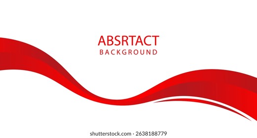 Vector red line background curve element with white space for text and message design, overlapping layers, vector