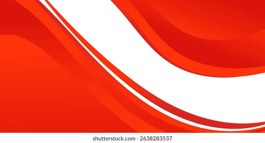 Vector red line background curve element with white space for text and message design, modern 