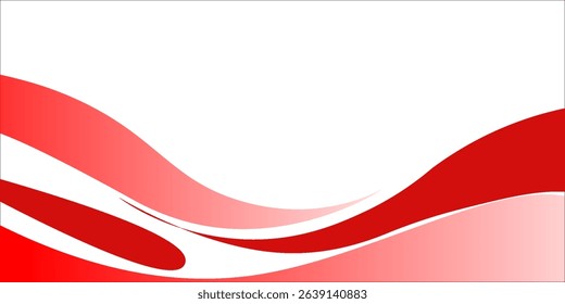 Vector red line background curve element with white space for text and message design, overlapping layers, vector