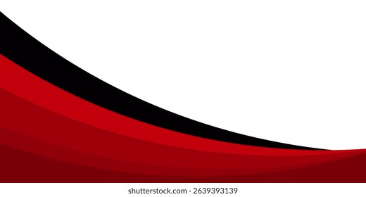 Vector red line background curve element with white space for text and message design, overlapping layers, Eps10