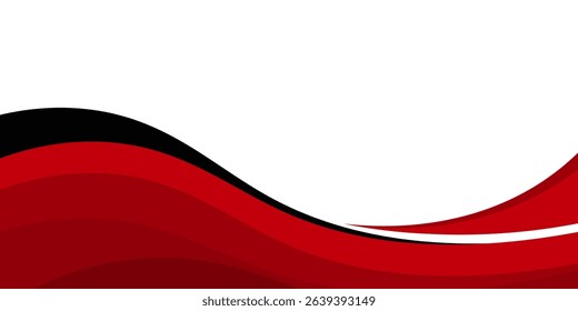 Vector red line background curve element with white space for text and message design, overlapping layers, vector