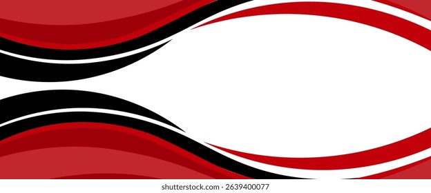 Vector red line background curve element with white space for text and message design, overlapping layers, vector
