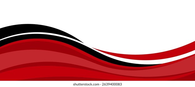 Vector red line background curve element with white space for text and message design, overlapping layers, vector