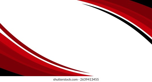 Vector red line background curve element with white space for text and message design, overlapping layers, vector. modern illustration