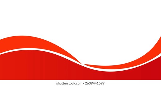 Vector red line background curve element with white space for text and message design, overlapping layers, vector