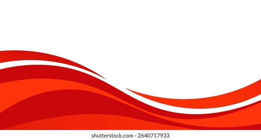 Vector red line background curve element with white space for text and message design, overlapping layers, vector