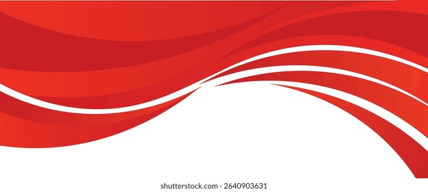 Vector red line background curve element with white space for text and message design, overlapping layers, vector
