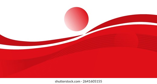 Vector red line background curve element with white space for text and message design, overlapping layers. Eps10