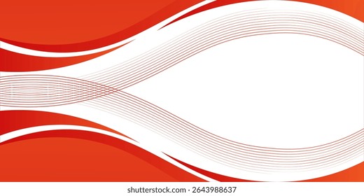 Vector red line background curve element with white space for text and message design, overlapping layers, vector