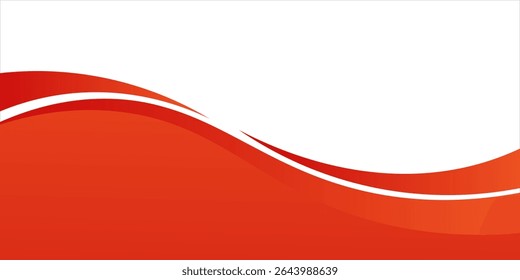 Vector red line background curve element with white space for text and message design, overlapping layers, vector