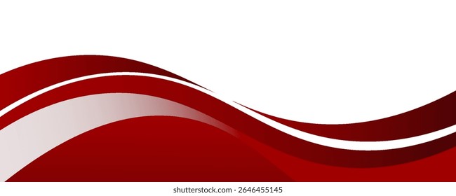Vector red line background curve element with white space for text and message design, overlapping layers, vector