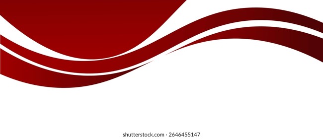Vector red line background curve element with white space for text and message design, overlapping layers, vector