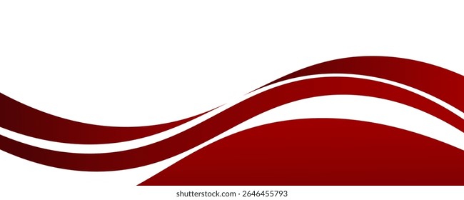 Vector red line background curve element with white space for text and message design, overlapping layers, vector
