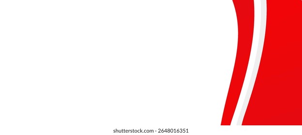 Elemento de curva de fondo de línea roja de Vector con espacio en blanco para el diseño de texto y mensajes, capas superpuestas. Eps10