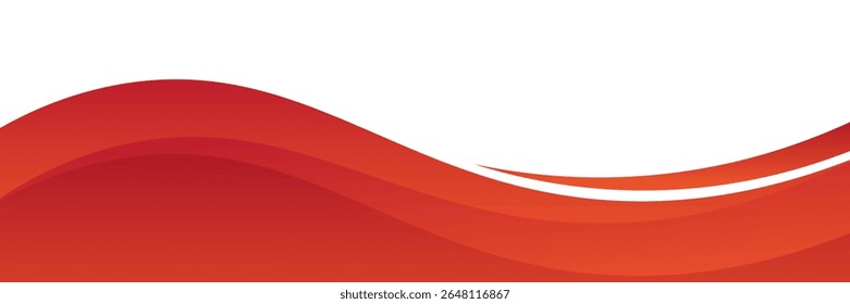 Vector red line background curve element with white space for text and message design, overlapping layers, vector