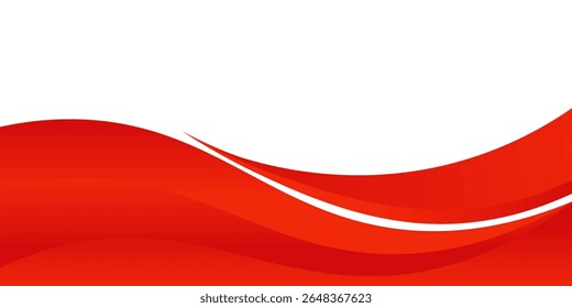 Elemento de curva de fundo de linha vermelha vetorial com espaço em branco para design de texto e mensagem, camadas sobrepostas,