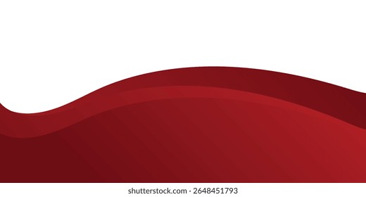 Vector red line background curve element with white space for text and message design, overlapping layers, vecto