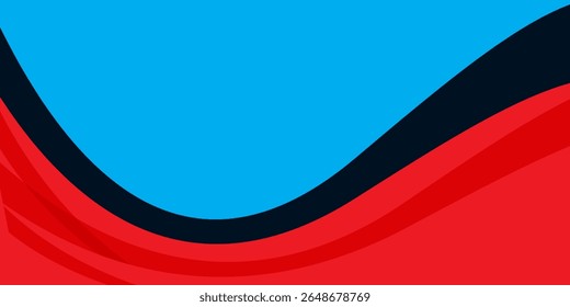 Vector red line background curve element with white space for text and message design, overlapping layers, vector