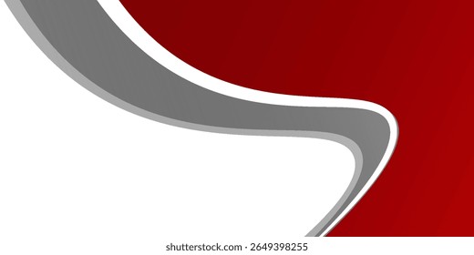 Vector red line background curve element with white space for text and message design, overlapping layers, vector