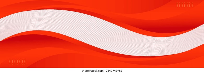 Vector red line background curve element with white space for text and message design, overlapping layers, vector