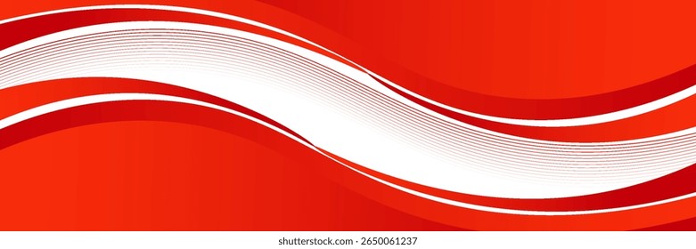 Vector red line background curve element with white space for text and message design, overlapping layers, vector