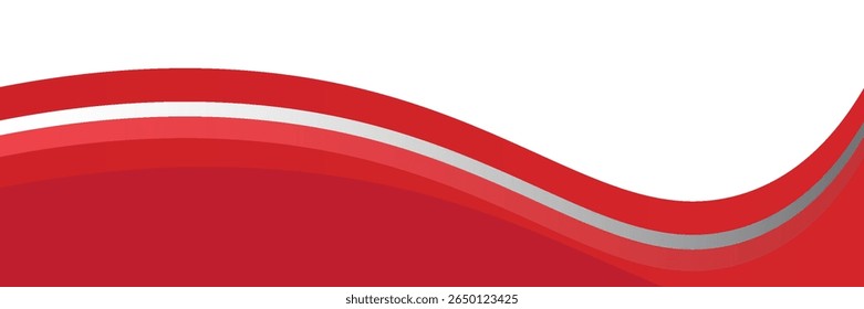 Elemento de curva de plano de fundo de linha vermelha de vetor com espaço em branco para design de texto e mensagem, camadas sobrepostas, vetor