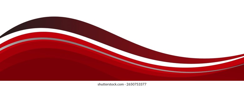 Vector red line background curve element with white space for text and message design, overlapping layers, vector