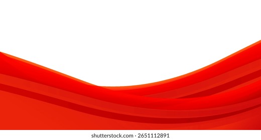 Vector red line background curve element with white space for text and message design, overlapping layers, vector
