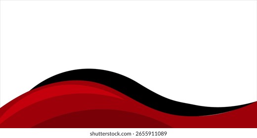 Vector red line background curve element with white space for text and message design, overlapping layers, vector